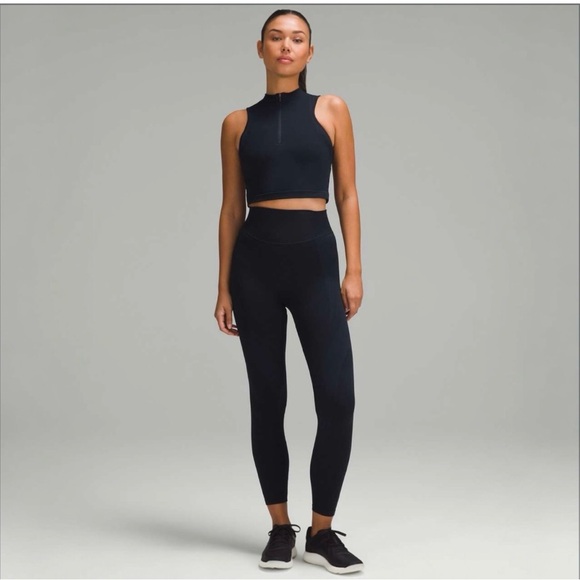 Lululemon Seamless Half-Zip Training Tank • Navy Blue - Picture 4 of 14